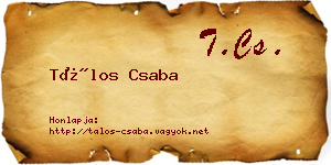 Tálos Csaba névjegykártya