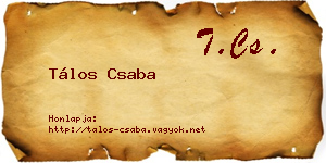 Tálos Csaba névjegykártya