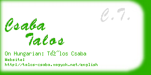 csaba talos business card